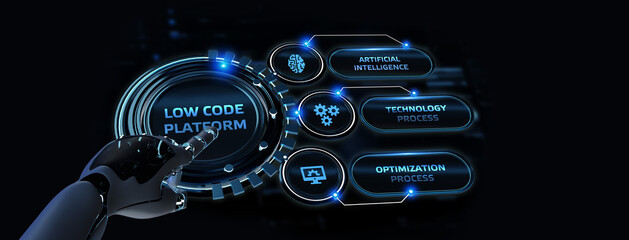 Low Code software development platform technology concept.3d illustration