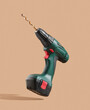 Construction electric screwdriver. Necessary drill tool for repairs and construction.
