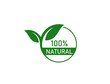 100% natural leaf icon 