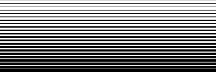 Wall Mural - Vector banner disappearing horizontal stripes, black and white