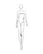 © LELISAT - sketch of a girl's body. fashion, template, fashion show, girl in motion