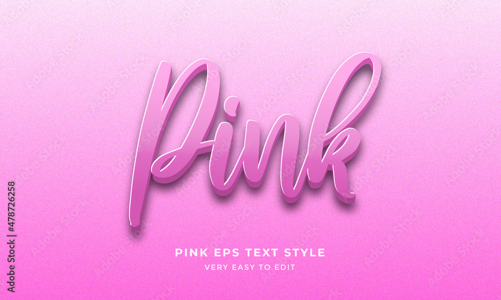 Pink text style effect eps vector illustration Stock Vector | Adobe Stock