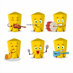 Poster - Cartoon character of yellow chalk playing some musical instruments