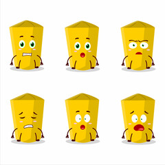 Sticker - Character cartoon of yellow chalk with scared expression