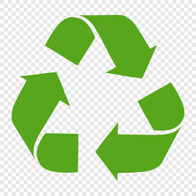 A Universal Symbol For Recycling, An International Symbol Used On Packaging To Remind People To Throw It In The Trash Can, Not In The Trash. Icon Isolated On Transparent Background.