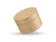 Wooden cosmetic cream jar mockup, wooden cosmetic container with wooden cap mock up template on isolated white background, 3d illustration