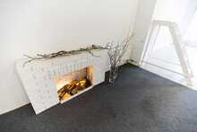 Decorative Fake Fireplace In Room