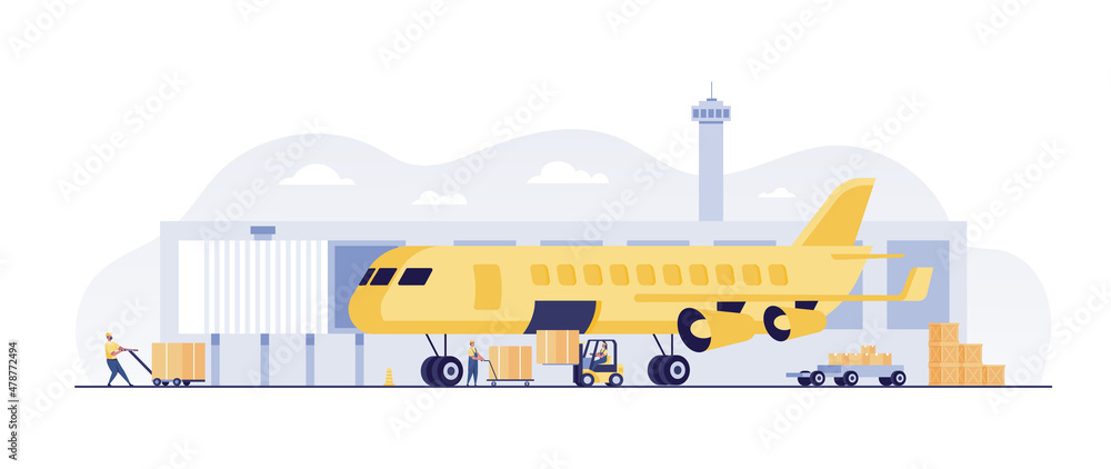 Air delivery service, Global logistic, transportation. Air freight ...