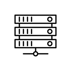 Wall Mural - data server thin line icon. modern vector illustration.