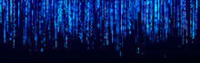 Digital background blue matrix. Coding or hacking concept. Flow of random numbers. 3D rendering.