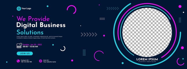 Business conference banner template design for webinar, marketing, online class program, etc