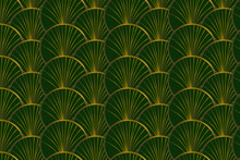 Pattern Fan Green Background