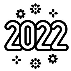 Wall Mural - 2022 outline icon