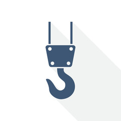 Leinwandbilder - Crane hook vector icon, equipment and industry flat design illustration in eps 10 for webdesign and mobile applications