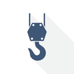 Leinwandbilder - Crane hook vector icon, construction concept flat design illustration in eps 10 for webdesign and mobile applications