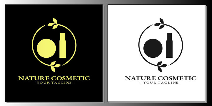 Luxury gold nature cosmetic logo premium template vector eps 10