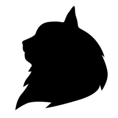 Sticker - Silhouette of a cat muzzle profile