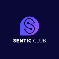 Wall Mural - Simple Sentic Club logo with initials SC