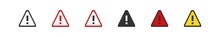Danger Sign Attention Pixel Icons. 8 Bit Pixel Button Set. Collection Vector