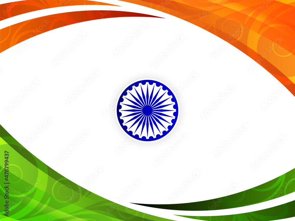 Indian flag theme Republic day wave style stylish background Stock ...
