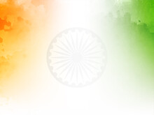 Tricolor Indian Flag Theme Republic Day Watercolor Texture Background