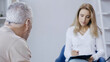 © LIGHTFIELD STUDIOS - middle aged man near blurred psychotherapist