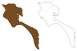 Noirmoutier island (French Republic, France) map vector illustration, scribble sketch Ile de Noirmoutier map