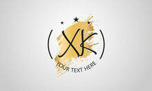 Handwritten Feminine XK Letter Logo Vector Template Design