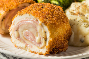 Wall Mural - Homemade Breaded Chicken Cordon Bleu