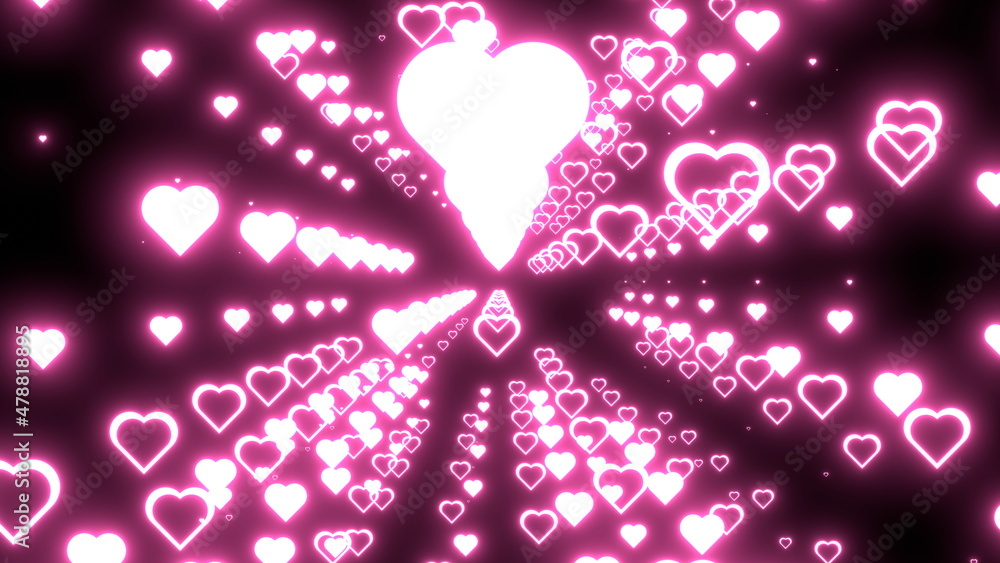 ハート キラキラ ピンク ラブリー 黒背景 [別Verあり] Stock