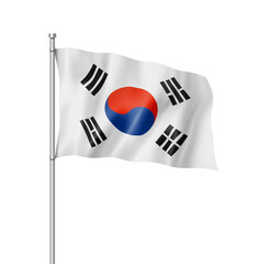 South Korean flag isolated on white