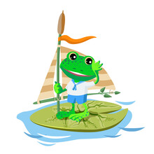Illustration Of Cute, Little Frog.