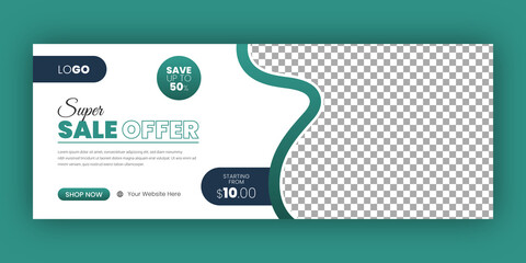 Poster - Fashion sale social media facebook cover banner template, Web banner timeline template.