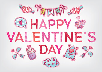 happy valentine's day banner design for website vector