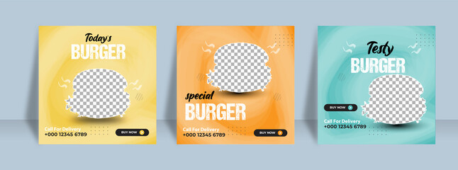burger menu food template for social media promotion