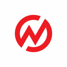 Red Circle Initial N Letter Logo Design