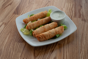 Wall Mural - Turkish Sigara Borek: Crispy cheese rolls
