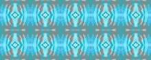 Ethnic Seamless. Turquoise Geometric Batik