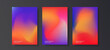 © kanpisut - Set of colorful blurred grainy gradient background.