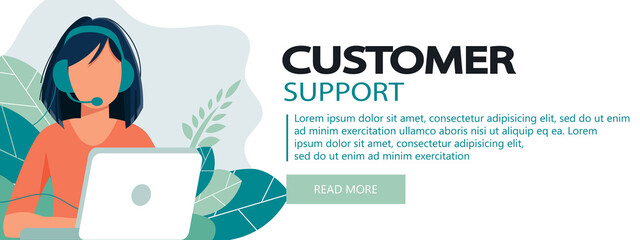 Live support concept. Business customer care service concept. Icon for contact us, support, help, phone call and website click. Flat vector illustration.	