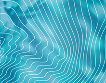 Blue Blurred Background With Light Lines Like The Sea. Colorful Radial Blur Abstract Background In Vector