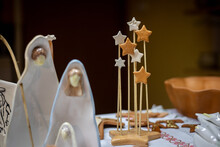 Ceramic Stars On Wooden Stick Decoration.