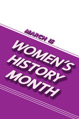 Wall Mural - Women's History Month concept. Modern text with shadows on geometric background.	