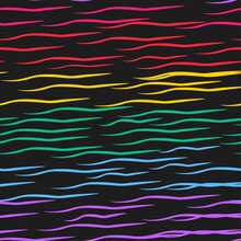 Rainbow Zebra Seamless Pattern In Retro Style