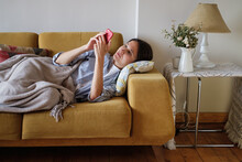 Woman sick stay at home
