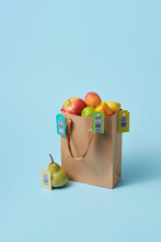 Fruits And Vegetables In Shopping Bag