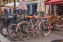 Bicycle On The Street In Paris, France