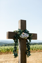 Decorated Cross At Wedding Reception