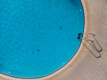Round Swimming Pool Top View With Copyspace