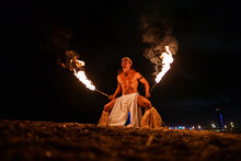 Tribal Shaman Doing Fireshow